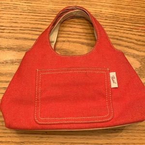 Red Denim Fossil Handbag